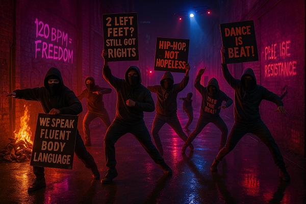 Dancing protestors